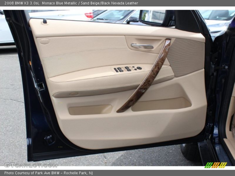 Monaco Blue Metallic / Sand Beige/Black Nevada Leather 2008 BMW X3 3.0si