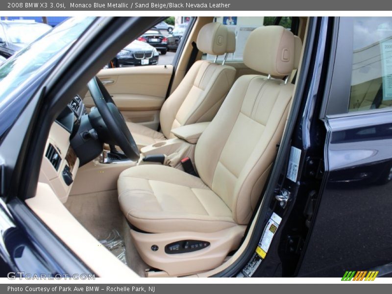 Monaco Blue Metallic / Sand Beige/Black Nevada Leather 2008 BMW X3 3.0si