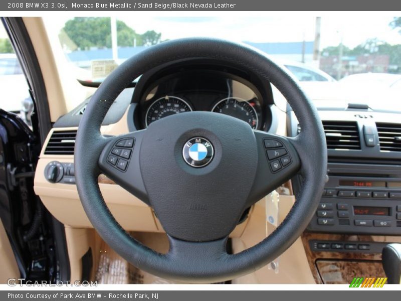 Monaco Blue Metallic / Sand Beige/Black Nevada Leather 2008 BMW X3 3.0si