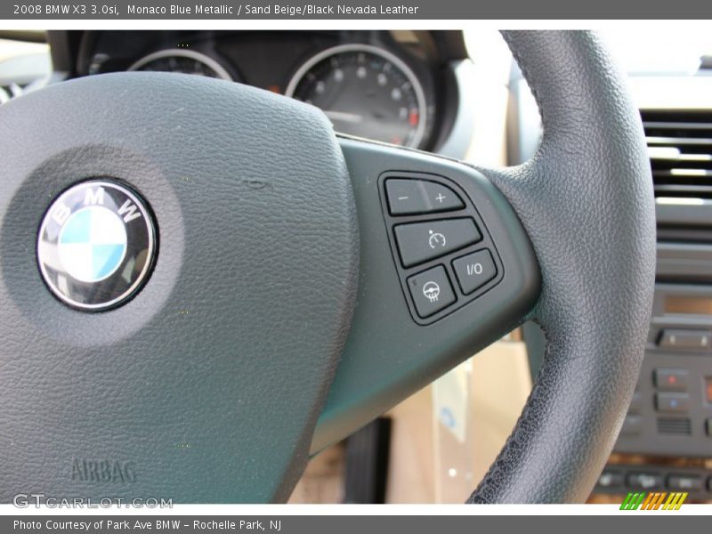 Monaco Blue Metallic / Sand Beige/Black Nevada Leather 2008 BMW X3 3.0si