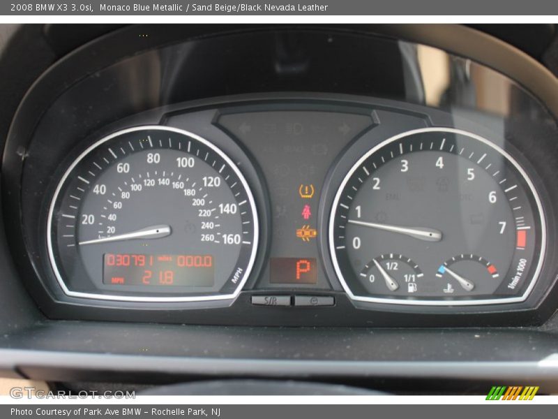 Monaco Blue Metallic / Sand Beige/Black Nevada Leather 2008 BMW X3 3.0si