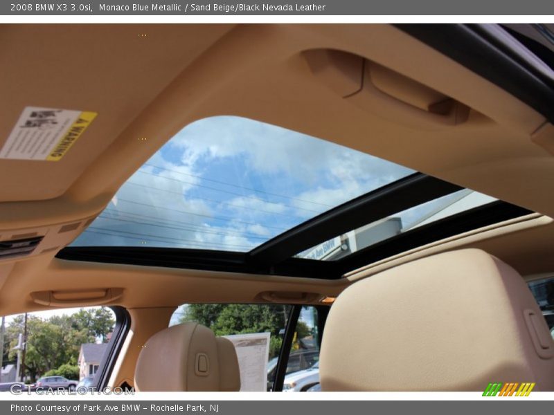 Monaco Blue Metallic / Sand Beige/Black Nevada Leather 2008 BMW X3 3.0si