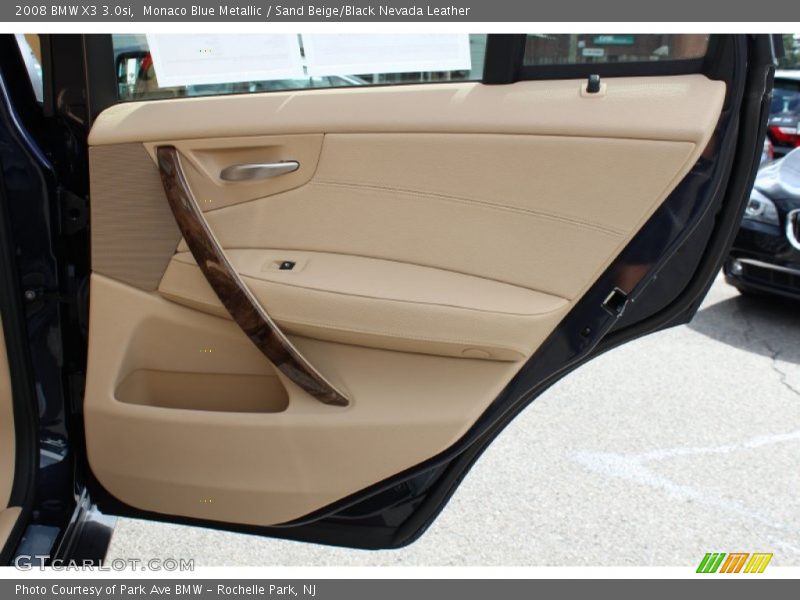 Monaco Blue Metallic / Sand Beige/Black Nevada Leather 2008 BMW X3 3.0si