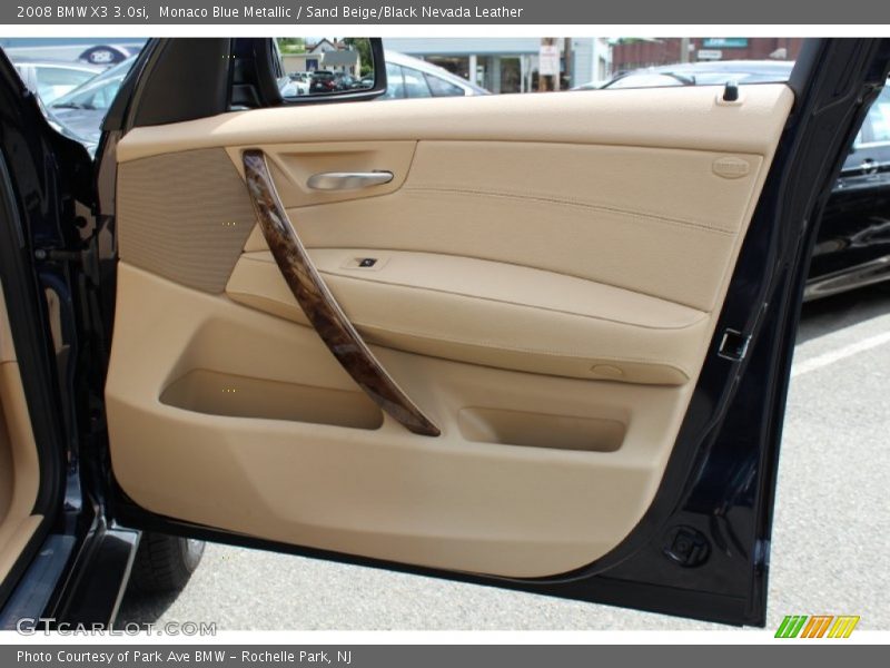 Monaco Blue Metallic / Sand Beige/Black Nevada Leather 2008 BMW X3 3.0si