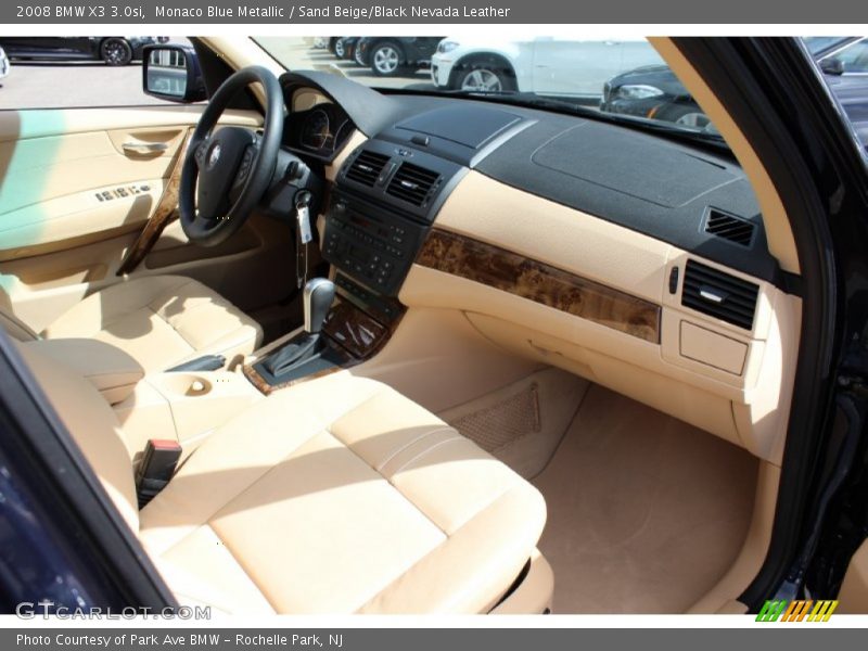 Monaco Blue Metallic / Sand Beige/Black Nevada Leather 2008 BMW X3 3.0si