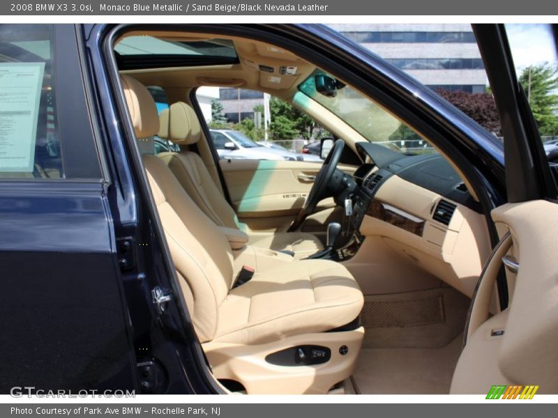 Monaco Blue Metallic / Sand Beige/Black Nevada Leather 2008 BMW X3 3.0si