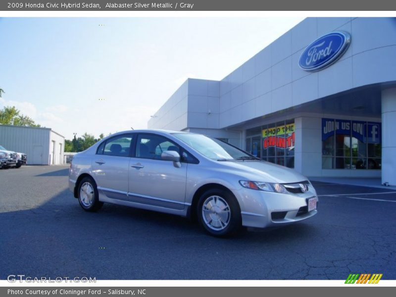 Alabaster Silver Metallic / Gray 2009 Honda Civic Hybrid Sedan