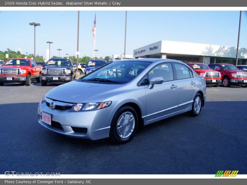 Alabaster Silver Metallic / Gray 2009 Honda Civic Hybrid Sedan