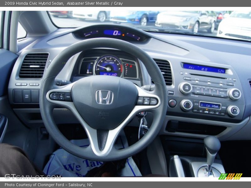 Alabaster Silver Metallic / Gray 2009 Honda Civic Hybrid Sedan