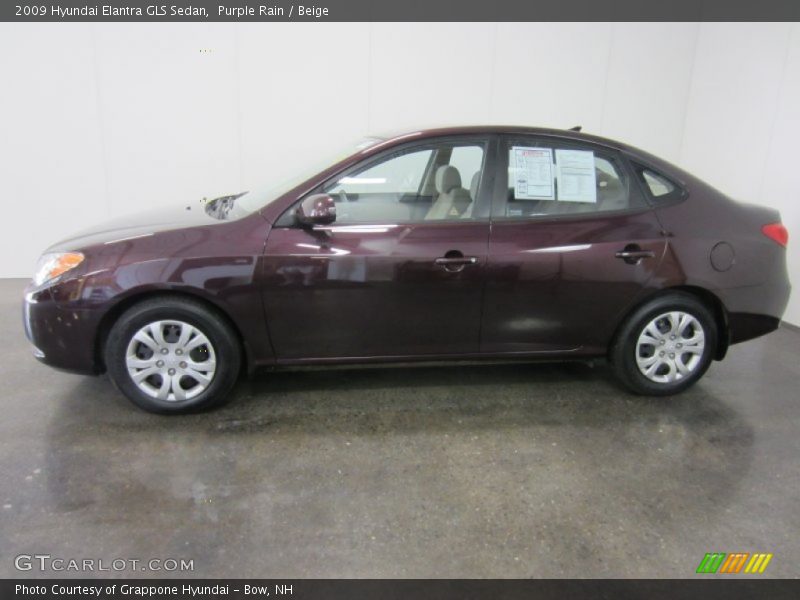 Purple Rain / Beige 2009 Hyundai Elantra GLS Sedan