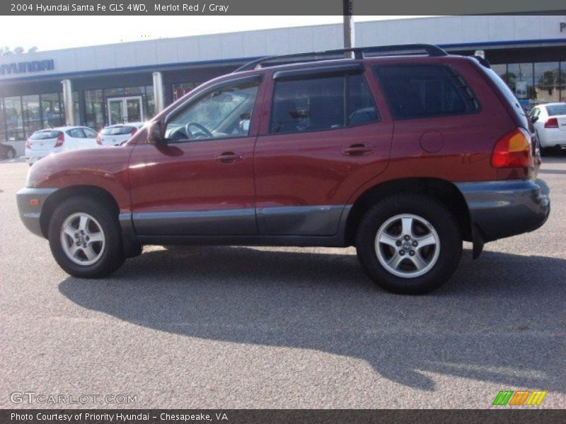 Merlot Red / Gray 2004 Hyundai Santa Fe GLS 4WD