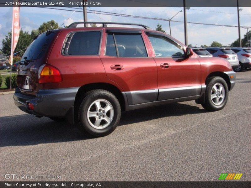 Merlot Red / Gray 2004 Hyundai Santa Fe GLS 4WD