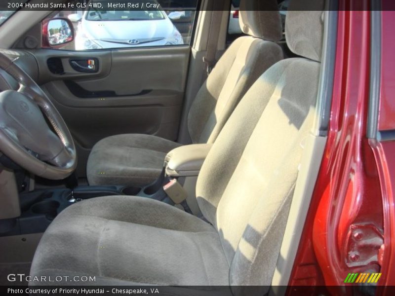 Merlot Red / Gray 2004 Hyundai Santa Fe GLS 4WD