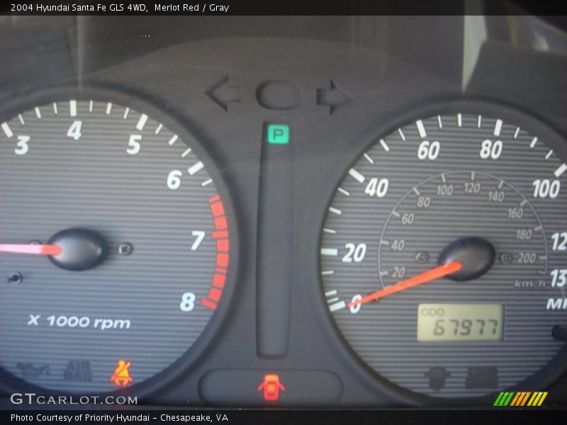 Merlot Red / Gray 2004 Hyundai Santa Fe GLS 4WD