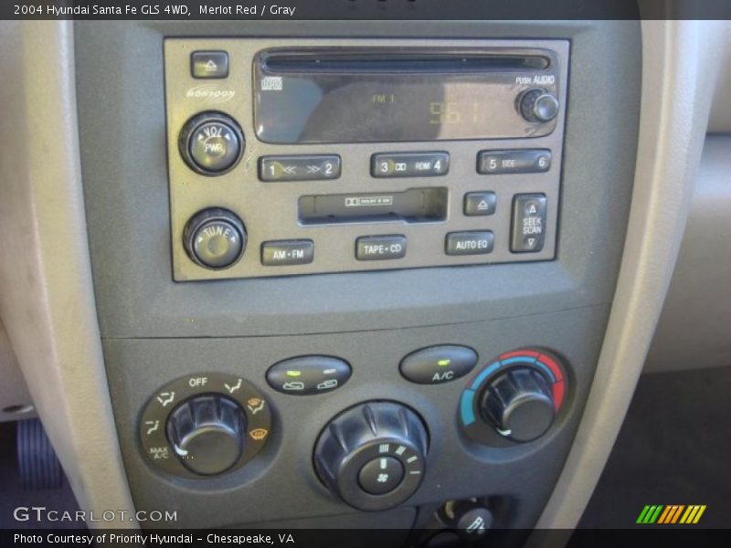 Merlot Red / Gray 2004 Hyundai Santa Fe GLS 4WD