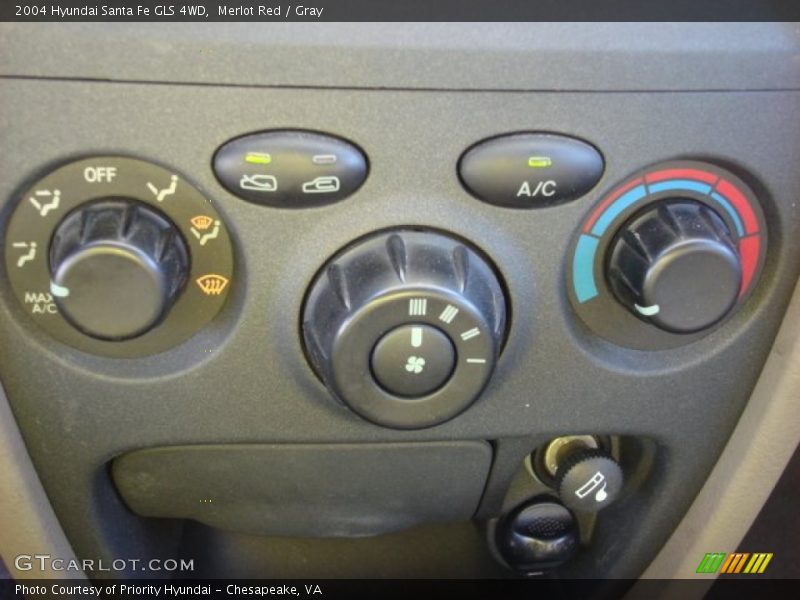 Merlot Red / Gray 2004 Hyundai Santa Fe GLS 4WD