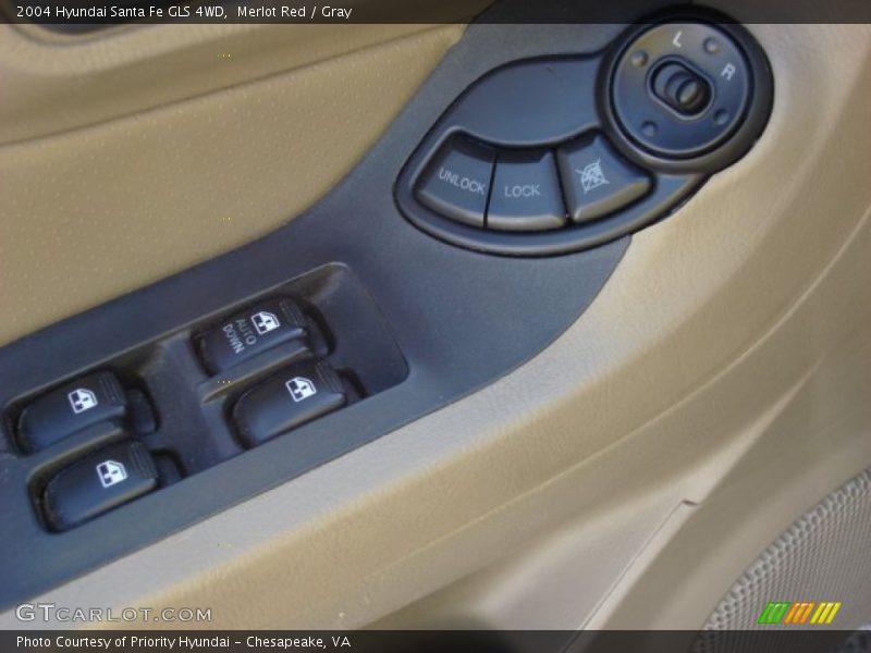 Merlot Red / Gray 2004 Hyundai Santa Fe GLS 4WD