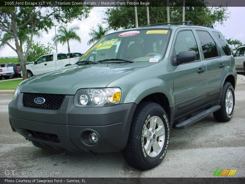 Titanium Green Metallic / Medium/Dark Pebble Beige 2005 Ford Escape XLT V6