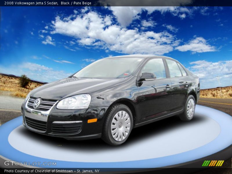 Black / Pure Beige 2008 Volkswagen Jetta S Sedan