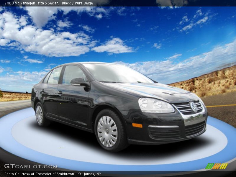 Black / Pure Beige 2008 Volkswagen Jetta S Sedan