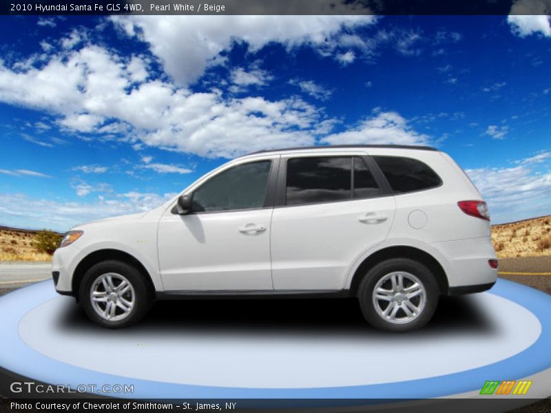 Pearl White / Beige 2010 Hyundai Santa Fe GLS 4WD