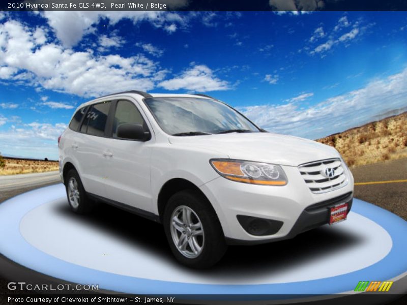 Pearl White / Beige 2010 Hyundai Santa Fe GLS 4WD