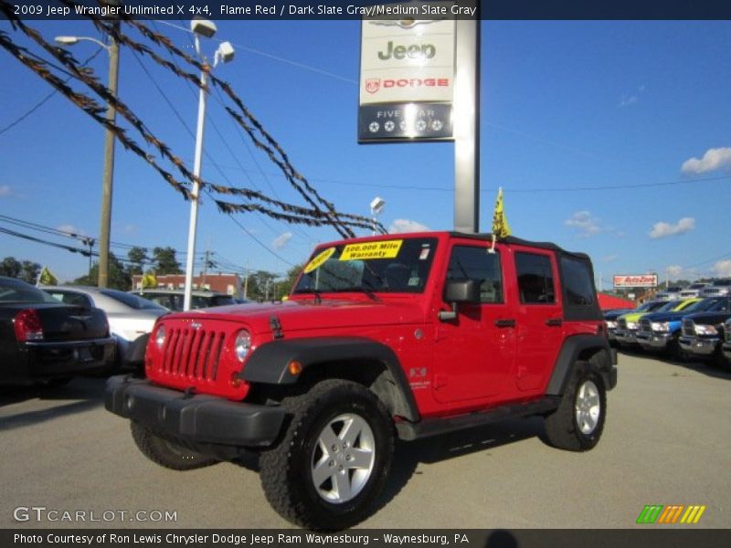Flame Red / Dark Slate Gray/Medium Slate Gray 2009 Jeep Wrangler Unlimited X 4x4