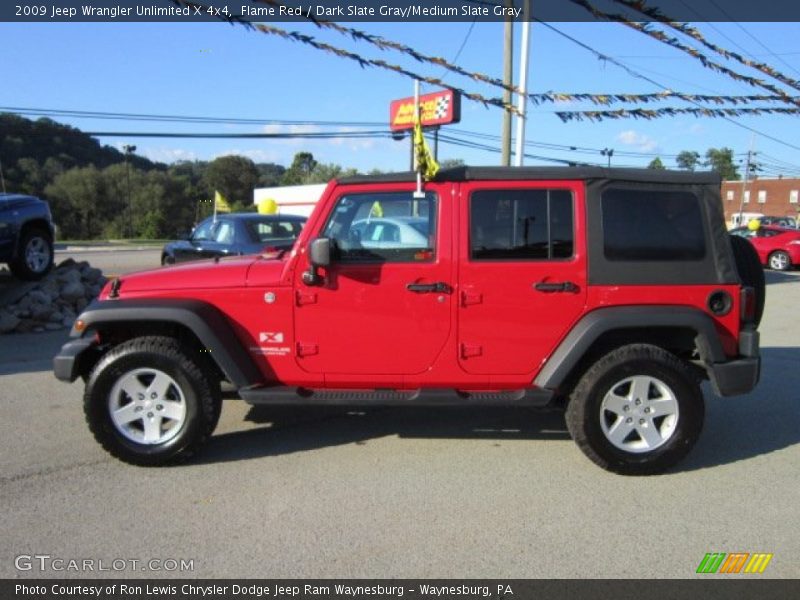 Flame Red / Dark Slate Gray/Medium Slate Gray 2009 Jeep Wrangler Unlimited X 4x4