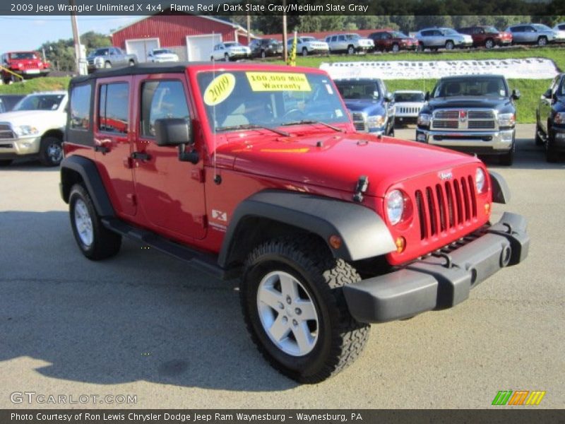 Flame Red / Dark Slate Gray/Medium Slate Gray 2009 Jeep Wrangler Unlimited X 4x4