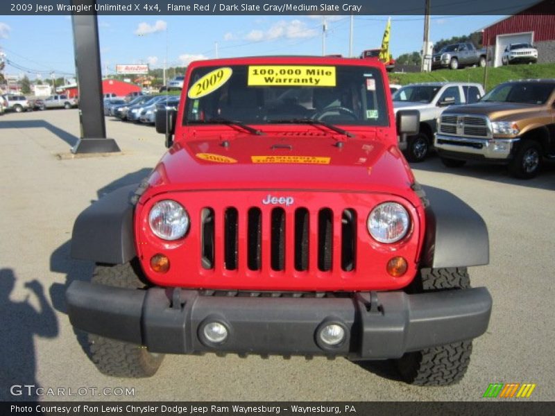 Flame Red / Dark Slate Gray/Medium Slate Gray 2009 Jeep Wrangler Unlimited X 4x4