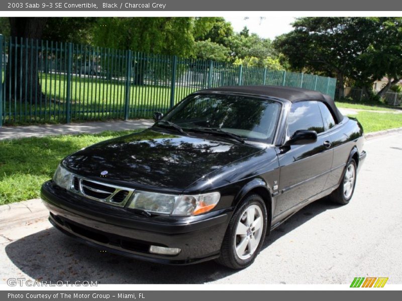 Black / Charcoal Grey 2003 Saab 9-3 SE Convertible