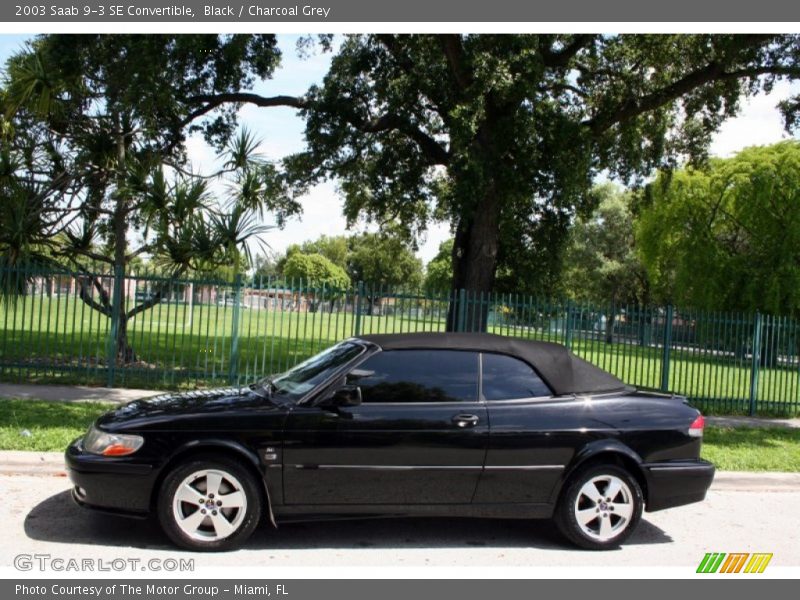 Black / Charcoal Grey 2003 Saab 9-3 SE Convertible