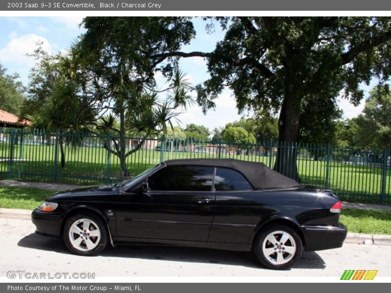 Black / Charcoal Grey 2003 Saab 9-3 SE Convertible