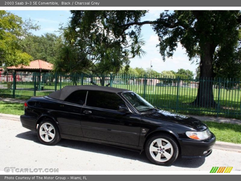 Black / Charcoal Grey 2003 Saab 9-3 SE Convertible