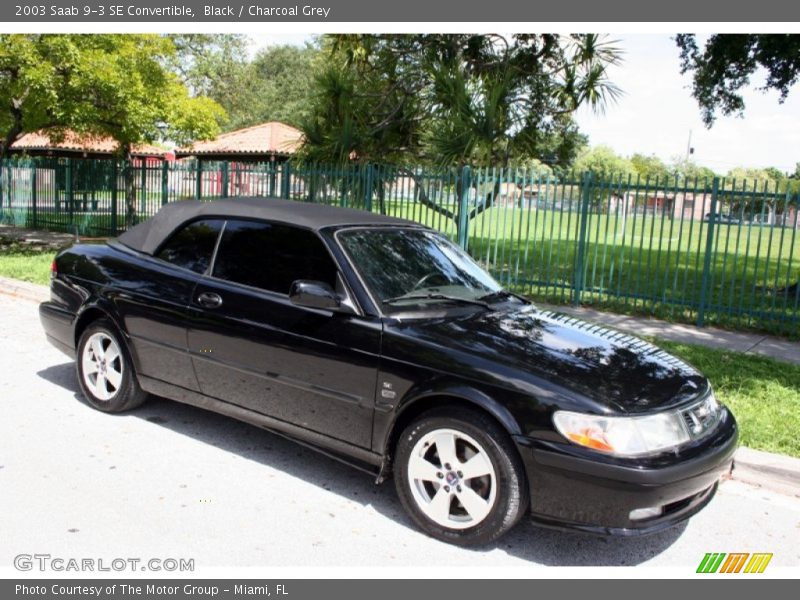 Black / Charcoal Grey 2003 Saab 9-3 SE Convertible