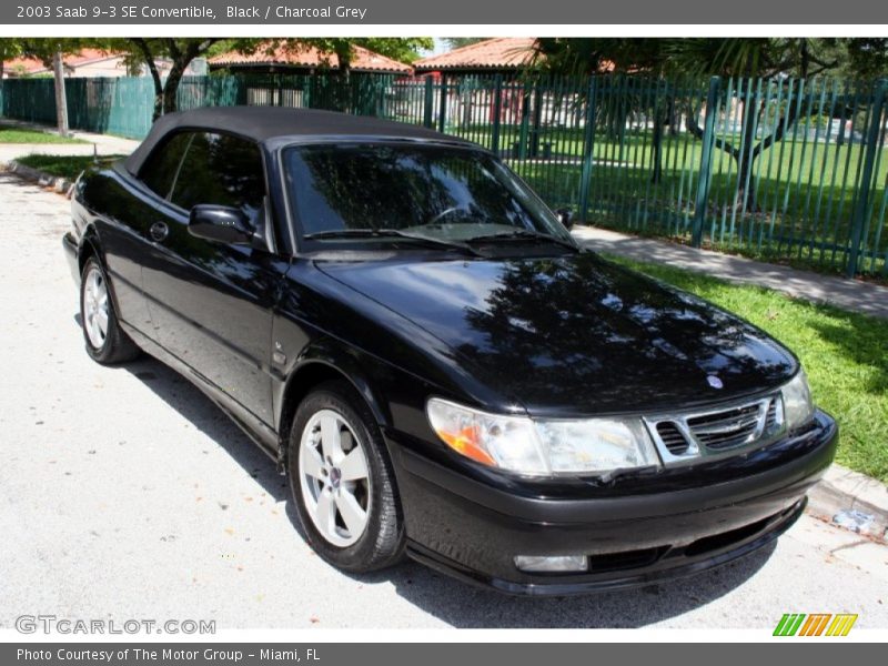 Black / Charcoal Grey 2003 Saab 9-3 SE Convertible