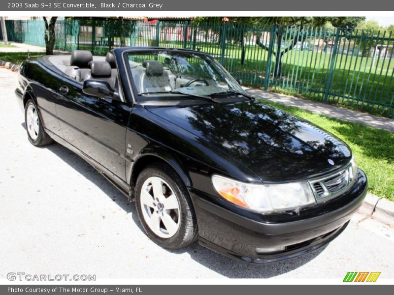 Black / Charcoal Grey 2003 Saab 9-3 SE Convertible