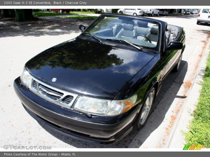 Black / Charcoal Grey 2003 Saab 9-3 SE Convertible