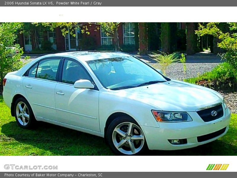 Powder White Pearl / Gray 2006 Hyundai Sonata LX V6