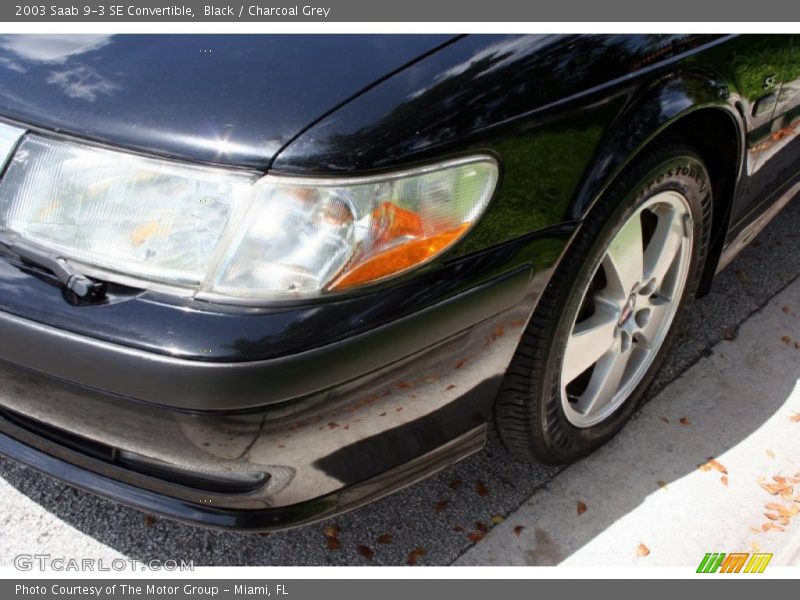 Black / Charcoal Grey 2003 Saab 9-3 SE Convertible