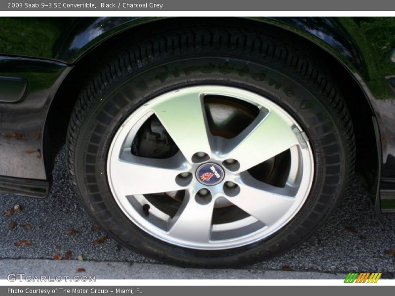 Black / Charcoal Grey 2003 Saab 9-3 SE Convertible