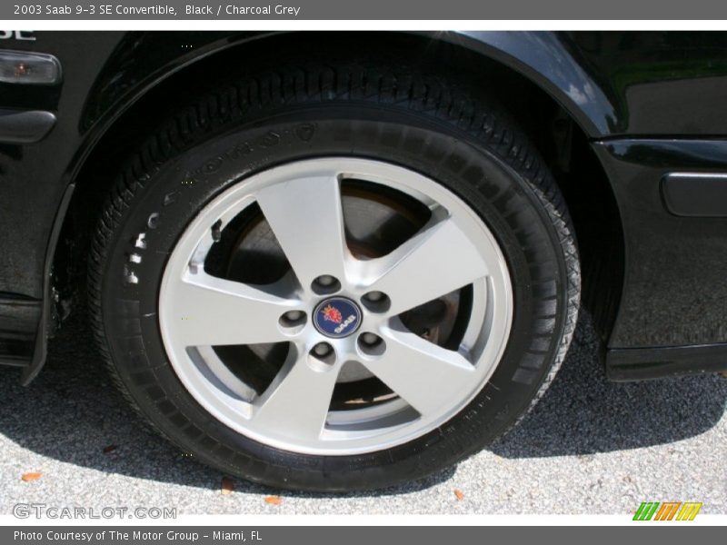 Black / Charcoal Grey 2003 Saab 9-3 SE Convertible