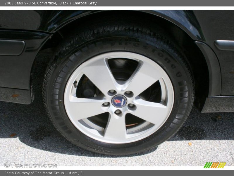 Black / Charcoal Grey 2003 Saab 9-3 SE Convertible