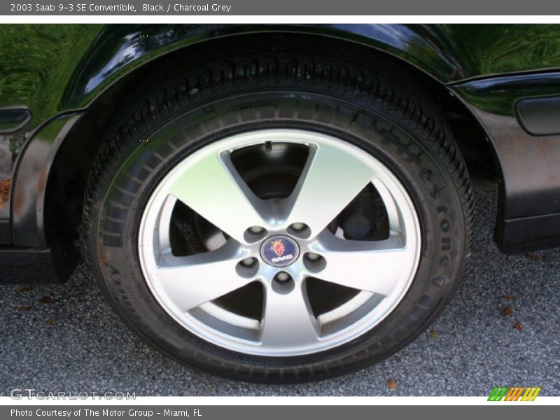 Black / Charcoal Grey 2003 Saab 9-3 SE Convertible