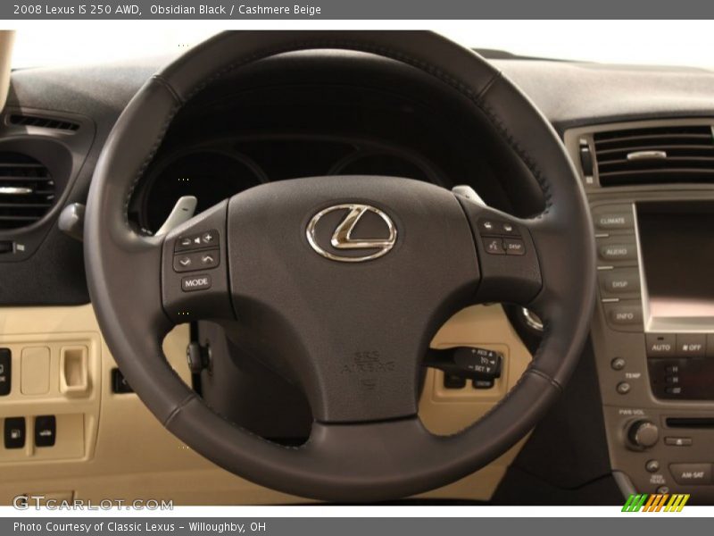 Obsidian Black / Cashmere Beige 2008 Lexus IS 250 AWD