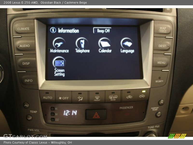 Obsidian Black / Cashmere Beige 2008 Lexus IS 250 AWD
