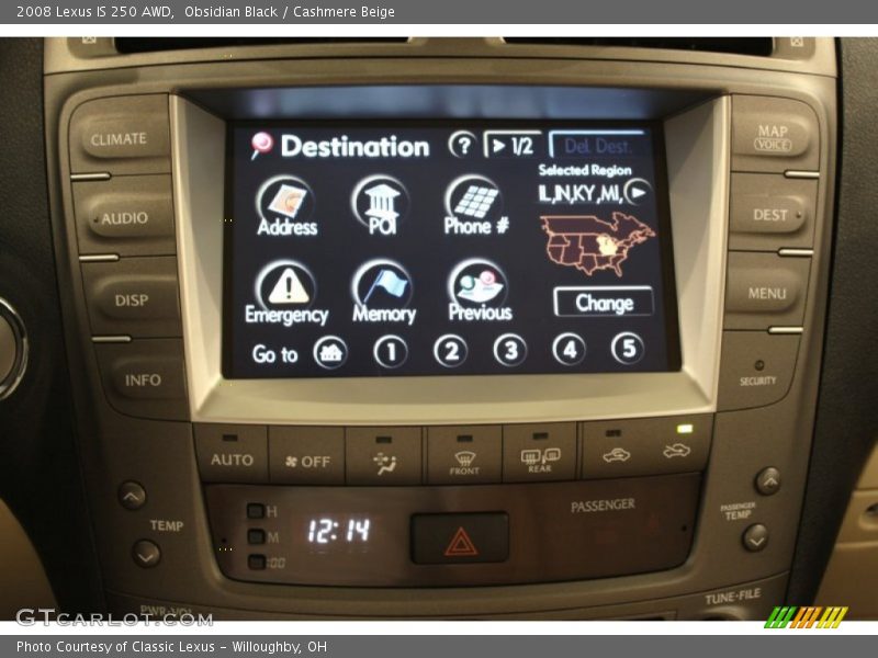 Obsidian Black / Cashmere Beige 2008 Lexus IS 250 AWD