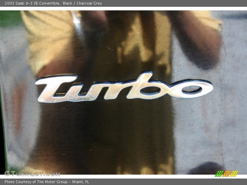 Black / Charcoal Grey 2003 Saab 9-3 SE Convertible