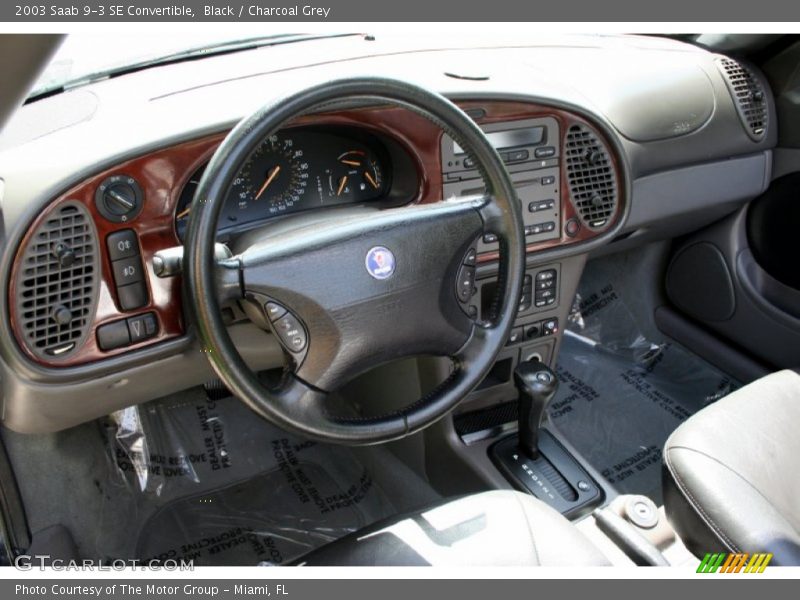 Black / Charcoal Grey 2003 Saab 9-3 SE Convertible