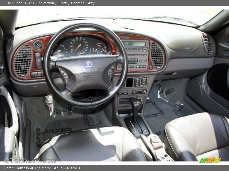 Black / Charcoal Grey 2003 Saab 9-3 SE Convertible